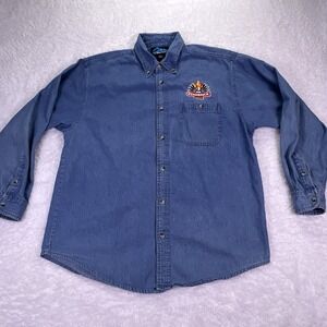 Tri-Mountain Men's Large Denim Button-up Shirt NRA Phoenix 2009‎ Long Sleeve